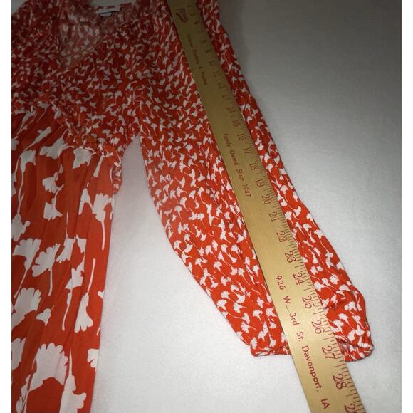 DVF Diane Von Furstenberg x Target XL Midi Ginkgo Wrap Orange Dress - Picture 4 of 9